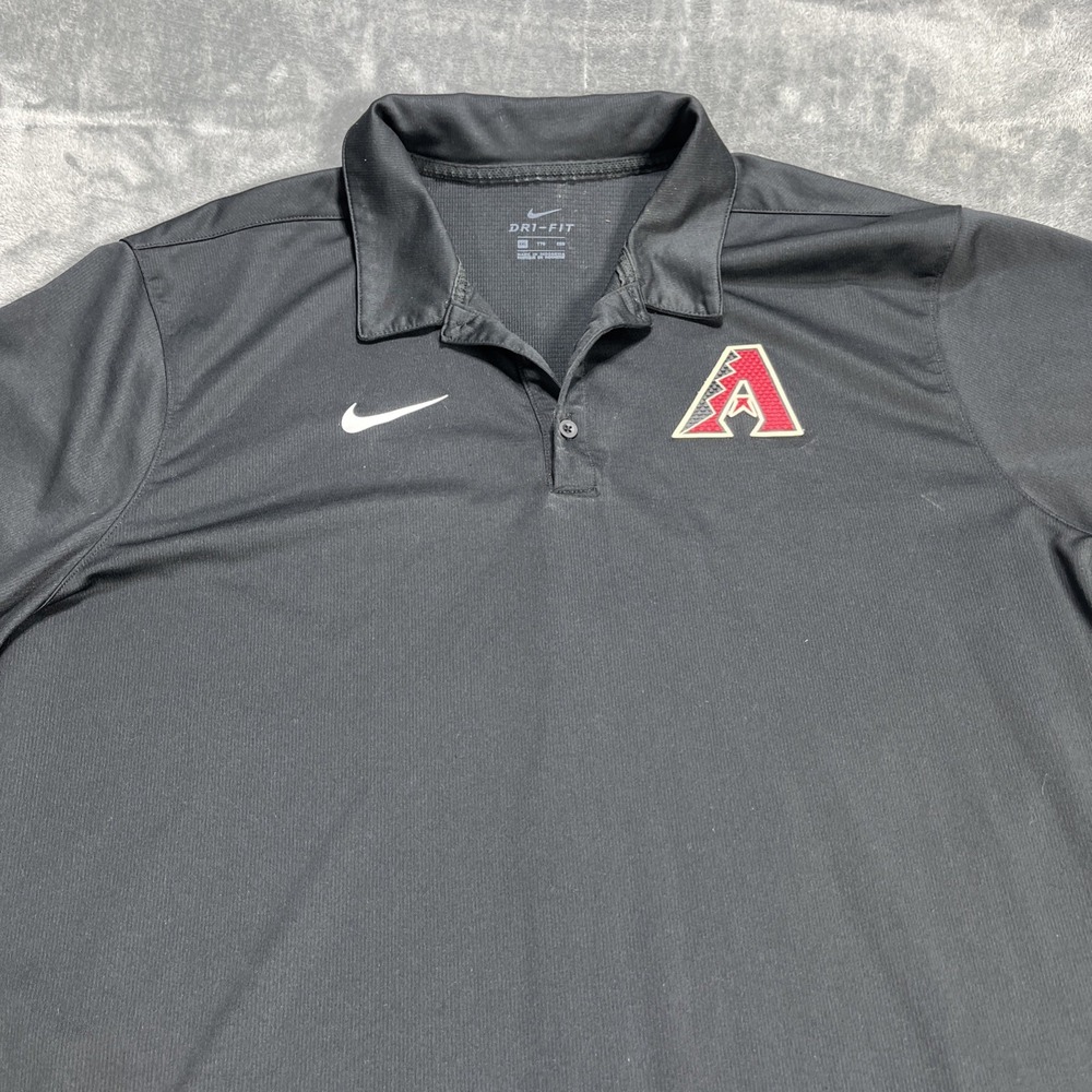 Arizona Diamondbacks Polo Shirt Mens XXLarge MLB Nike Dri Fit Black Logo Patch